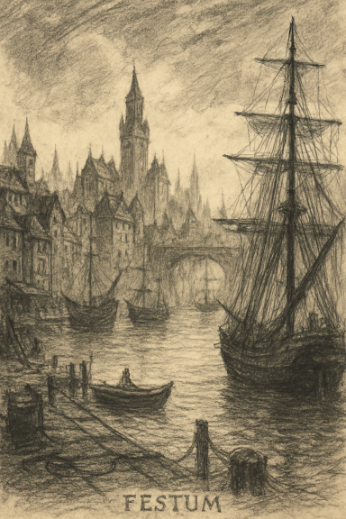 Kohlezeichnung von Festum, 1038BF